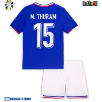 Camisa de Futebol França Marcus Thuram #15 Equipamento Principal Infantil Europeu 2024 Manga Curta (+ Calças curtas)